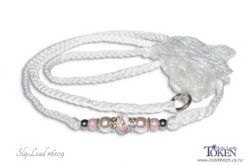 Soft Pink, Pearl & White Beaded Slip Lead #6109